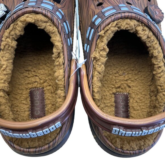 Crocs x Star Wars Brown Chewbacca Jibbitz Fuzzy Lined Clogs Size W6/M4 - New - Picture 5 of 9